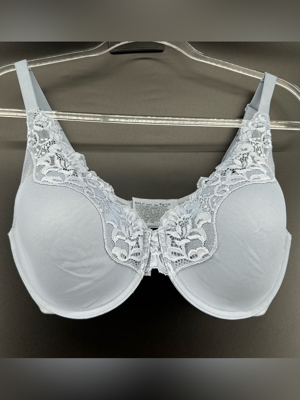 Bali One Smooth U Comfort Stretch‎ Lace Underwire Bra DF0084 Blue-grey 38D